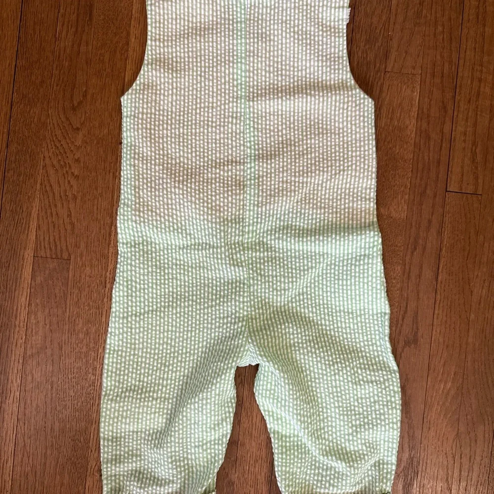Lil Cactus Thanksgiving‎ Jon-Jon overalls Green Gingham Checkered 6-12 months